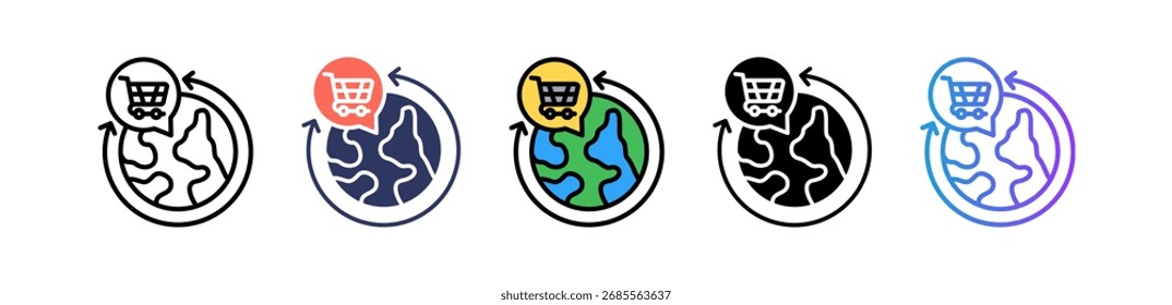04-Global Markets.eps Ícone Ilustração de Vetor Múltiplo