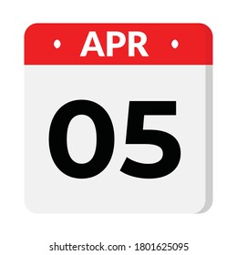 05 April flat style calendar icon