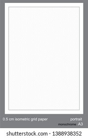 0.5 cm A3  isometric grid paper isometric grid vector illustration isometric grid graph
