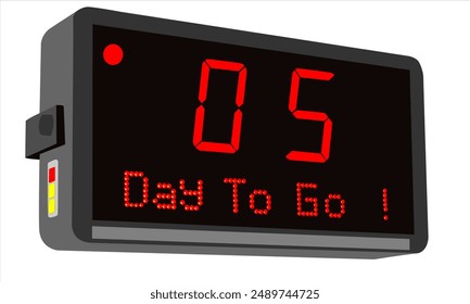 05 days to go, number days to go countdown illustrasion template design and icon design
