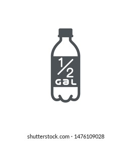 0.5 gal sign (mark) estimated volumes gallons. Vector symbol packaging, labels used in the US for prepacked foods drinks different gallons and quarts. 0.5 gal vol single icon isolated white background
