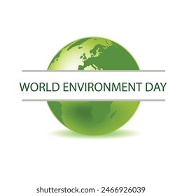 05 June, World Environment day concept 3d design. 3d World map with Environment day text and background illustration.