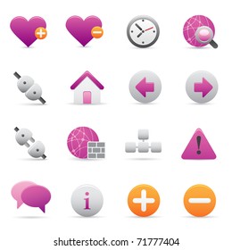 05 Purple Internet Icons Professional vector set for your website, application, or presentation. The graphics can easily be edited color individually and be scaled to any size