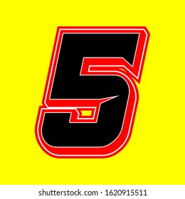 05 Retro Sport Number and Start Racing Vector Template