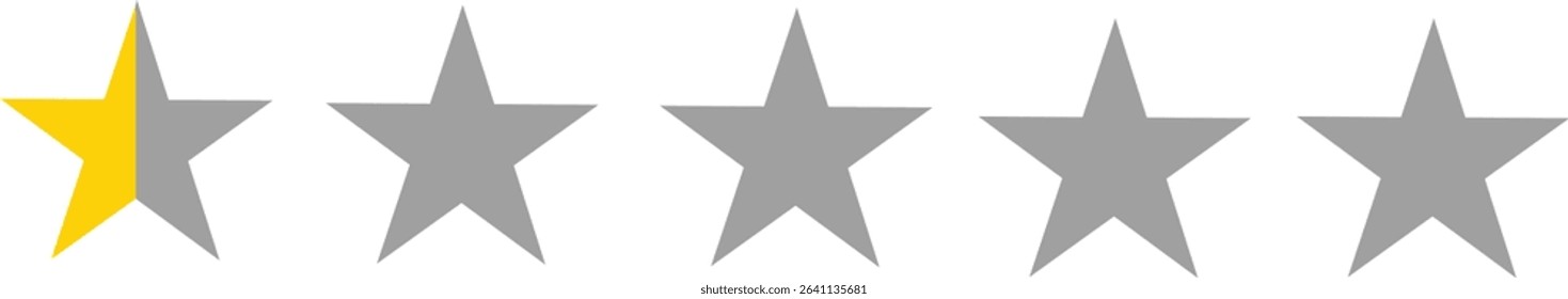 0..5 star review icon vector
