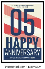 05 Years Happy Anniversary (Vector Illustration Poster Design)
