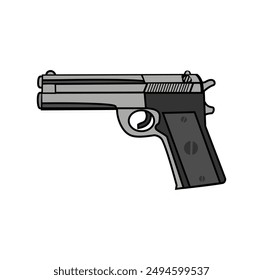 052 Ilustración vectorial de caricatura de pistola