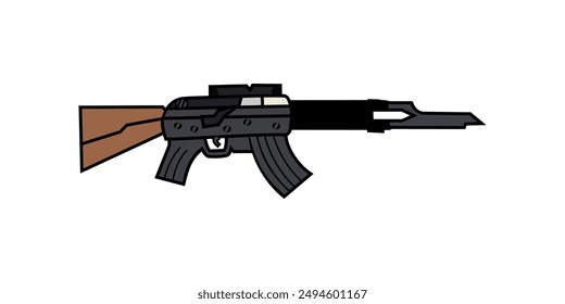 053 Cartoon AK-47 Vector Illustration