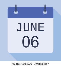 06 June Calendar, Vector Calendar.