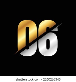 06 Number Luxury Logo Design Template Inspiration, Vector Illustration.