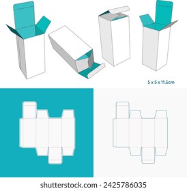 06 Product Packaging ideal for pharmaceutical template with die cut and 3D drawing