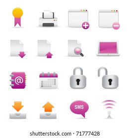 06 Purple Internet Icons Professional vector set for your website, application, or presentation. The graphics can easily be edited color individually and be scaled to any size