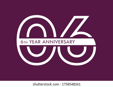 06 years anniversary image vector, 06th anniversary celebration logotype 