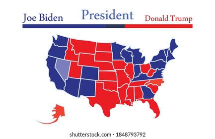 06/11/2020 - A Vector Illustration Art Work Of 2020 US Election Results.