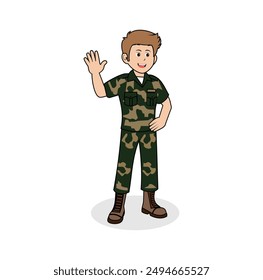 063 Cartoon Armee Vektorillustration