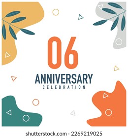 06th anniversary celebration vector colorful design on white background abstract illustration	