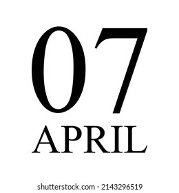 07 April Icon Vector Illustration . Date , Day Of Mouth