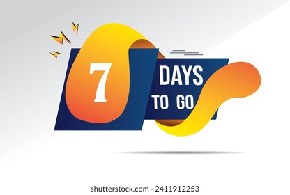 07 day to go last countdown icon. seven day go sale price offer promo deal timer, 7 days only, Countdown left days banner. count time sale. Vector illustration, number of days left badge for sale