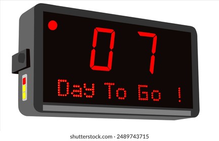 07 days to go, number days to go countdown illustrasion template design and icon design