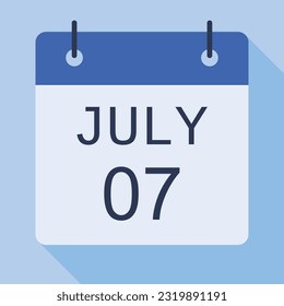 Calendario 07 de julio, Calendario de vectores.