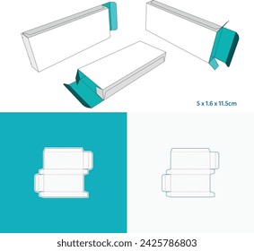 07 Product Packaging ideal for pharmaceutical template with die cut and 3D drawing