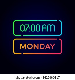 07.00 morning monday vector background template. Can be used for schedule.