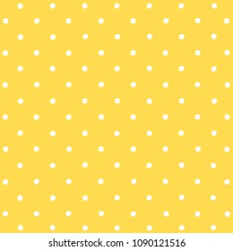 0.75 polka white dots pattern  on yellow background