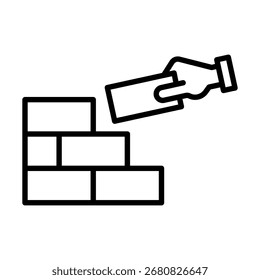 07-Brick por Brick ícone linha vetor.eps