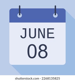 Calendario del 8 de junio, Calendario de vectores.