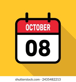 08 October Calendar Vector illustration background design.