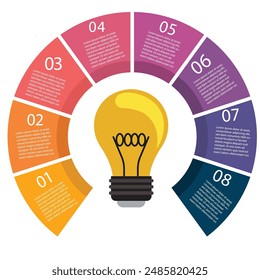 08 Point Infographic ideas and eight option