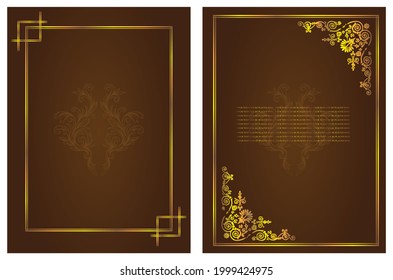 08. vintage background with golden frame