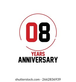 08 years anniversary image vector logotype