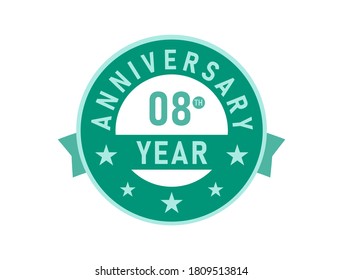 08 years anniversary Modern Badges 
