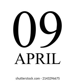 09 April Icon Vector Illustration . Date , Day Of Mouth