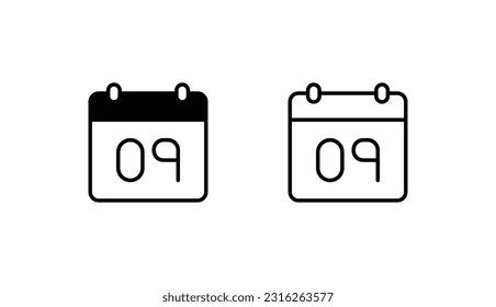 09 Datumssymbol-Design mit weißer Hintergrundgrafik