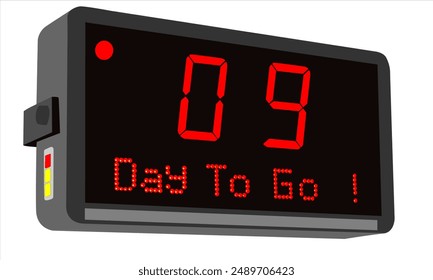 09 days to go, number days to go countdown illustrasion template design and icon design