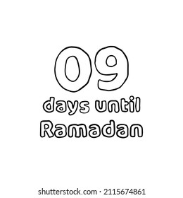 09 Days to Ramadan (09 Hari Menuju Ramadhan) Pencil Sketch Illustration