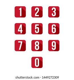 0-9 number set icon symbol vector