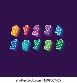 0-9 numbers on a purple background