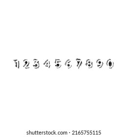 0-9 numbers on scribble. numbers for education, school