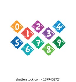 0-9 numbers on the scribble shape