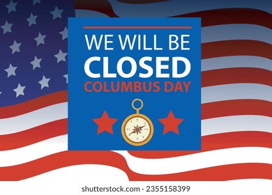09 October celebration happy Columbus day banner and social media template vector illustration