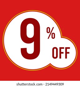 09 percent red banner with white ballons and red lettering for promotions and offers