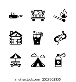 09 Premium Designs of Vector Icons are now Ready to use for Outdoor Camping and Adventurers