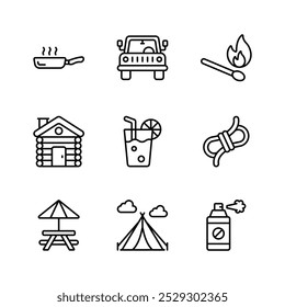 09 Premium Designs of Vector Icons are now Ready to use for Outdoor Camping and Adventurers