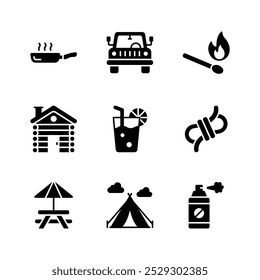 09 Premium Designs of Vector Icons are now Ready to use for Outdoor Camping and Adventurers