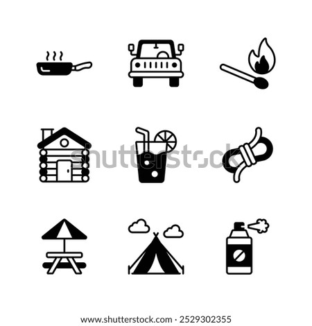 09 Premium Designs of Vector Icons are now Ready to use for Outdoor Camping and Adventurers