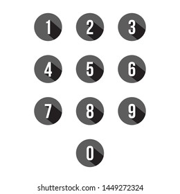 0-9 set number icon vector