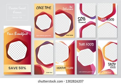 09 Slides abstract Unique Editable modern Social Media banner Template.Anyone can use This Design Easily.Promotional web banner for social media. Elegant sale and discount promo - Vector.